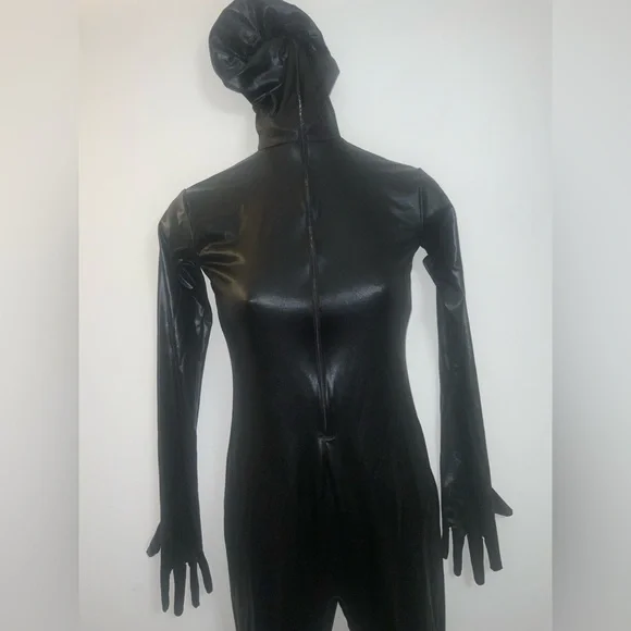 Kinky Black Full-Body Zip-Up Catsuit Sz XS-S - Picture 15 of 16